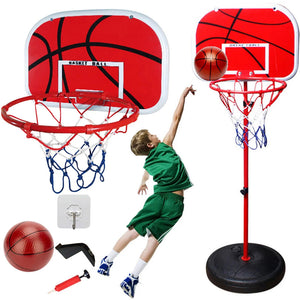 Basketball Goals with Ball and Pump Portable Basketball Hoop Adjustable Portable Basketball Hoop Indoor Outdoor Play for Kids Aimak Store