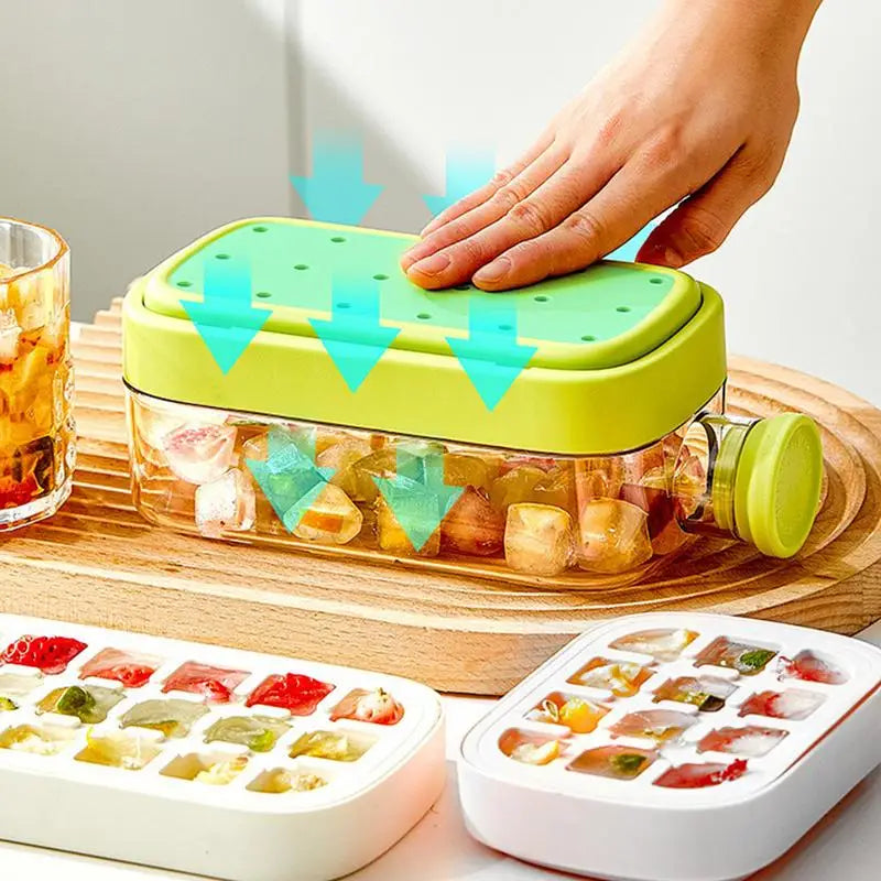 Portable  Silicone Freezer Ice Trays zero-contact pressure ice cube mold Whiskey Ice Cream Silicone Water Bottle Ice Cube Maker