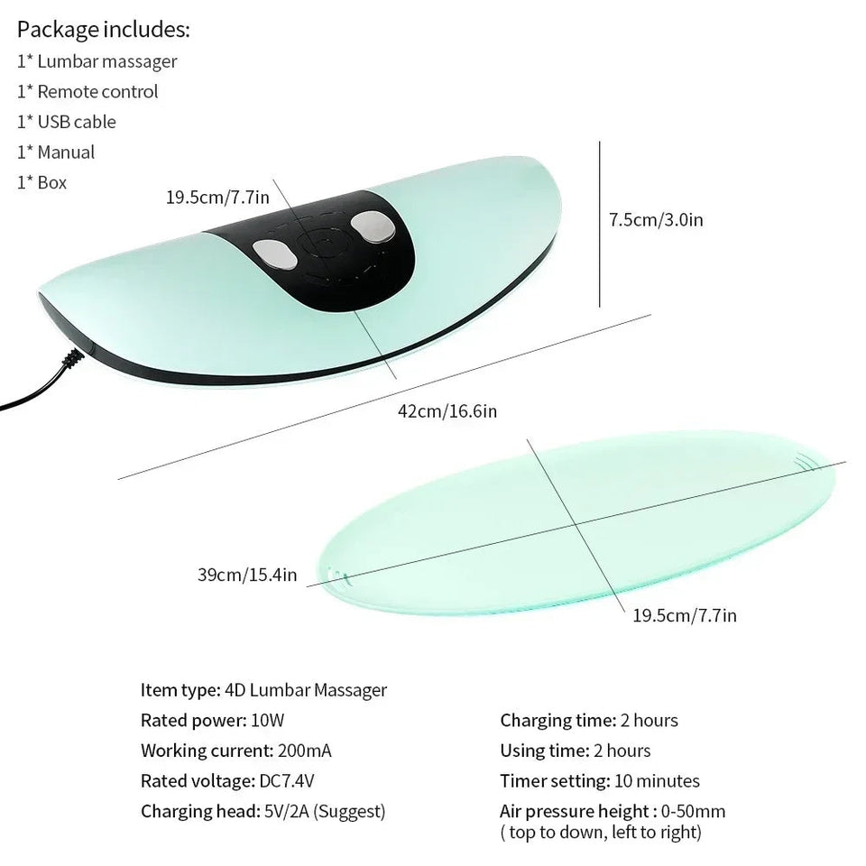 Electric Lumbar Traction Massager Adjustable Vibration Waist Massager Wa ist Spine Support Back Massage Machine Waist masajeador Aimak Store