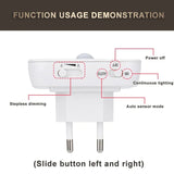 Night Light Motion Sensor With LED Light EU Plug Lamps Children'S Night Light Wireless Night Lamp For Bedside Table Bedroom Aimak Store
