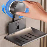 No-Drill Suction Cup storage Soap Box Wall Mounted Space Soap Storage Rack Non Perforated Household Drain Soap Dish Box Aimak Store