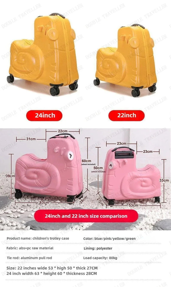 Cartoon children's trolley case Rideable Universal wheel children's travel password case Large capacity children's luggage Aimak Store
