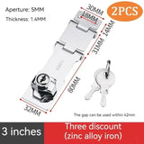 No Punching Three-fold Drawer Two-fold Lock Plate Buckle 90°180° Installation Wooden Door Sliding Door Wardrobe File Cabinet Aimak Store