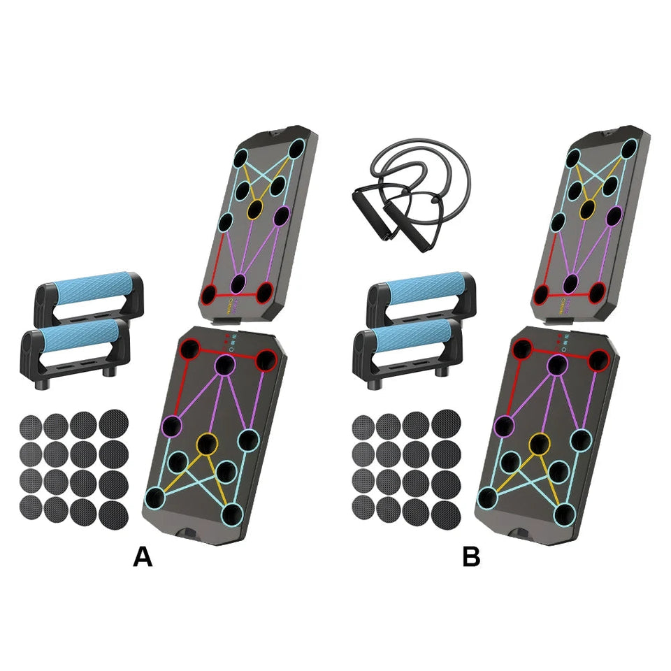 Folding Push-up Board Portable Fitness Equipment Multi-Functional Abdominal Enhancement Support Heavy Duty Non Slip for Home Gym Aimak Store