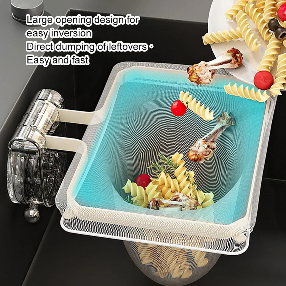 Kitchen Sink Strainer Rack Suction Cup No Dirty Hands Dishwasher Waste For Efficient Leftover Collection With 50 Filter Mesh Bag Aimak Store