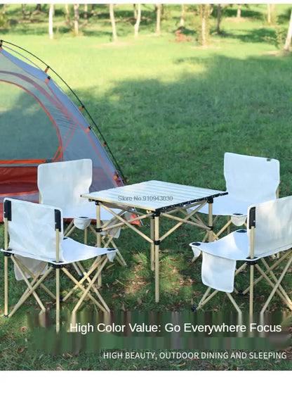 Portable Outdoor Table and Chair Set Folding Picnic Table Self-driving Camping Table Aluminum Alloy Car Egg Roll Table