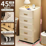 Modern Minimalist Nightstand with Drawers|Faux Wood Bedside Storage Cabinet Movable Bedroom Organizer Space-Saving HomeFurniture Aimak Store