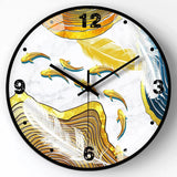 8 Inch Glass Wall Clock Modern Design Chinese Style Series Art Round Mute Creative Hanging Home Living Room Bedroom Decoration Aimak Store