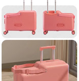 Travel suitcases can sit and ride children's luggage new lazy walking children trolley case boys girls wooden horse suitcase Aimak Store