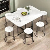 Joylove Folding Dining Table Home Imitation Rock Board Ultra-thin Multi-functional Combination Dining Table Multi-person Table Aimak Store