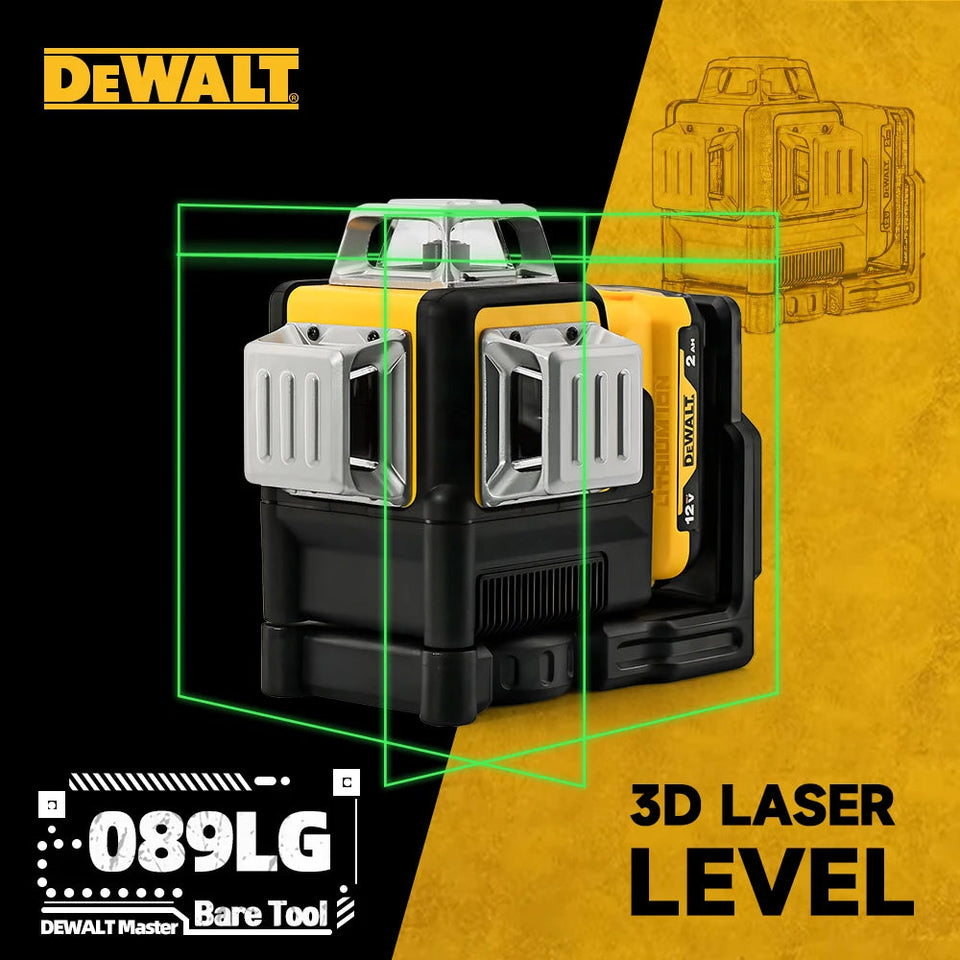 Dewalt DW089LG Laser Level 12 Line 3 Sides*360 Degree Vertical Lines Laser Level Meter Outdoor Uses 12V Lithium Battery Aimak Store