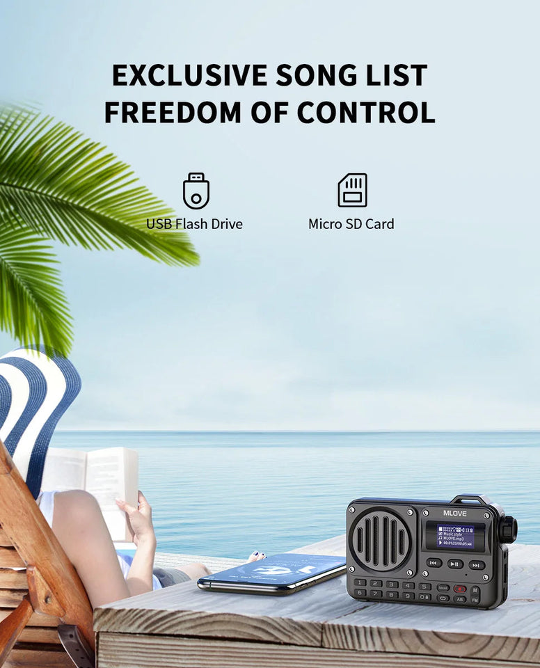 MLOVE BV800 Super-Portable Bluetooth Speaker with FM Radio,LCD Screen Display, Antenna, AUX Input, USB Disk, TF Card, MP3 Player Aimak Store