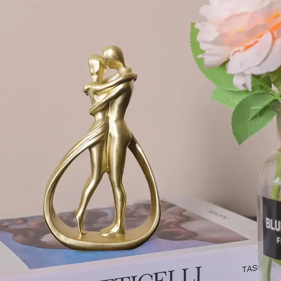 Contemporary Embrace Sculpture: Stylish Abstract Art Piece for Elegant Living Room & Home Decor Aimak Store