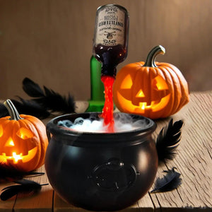 Halloween Cauldron Potion with Floating Potion Bottles and Diffuser floating potion bottles and skull-shaped Festive Spooky Prop Aimak Store