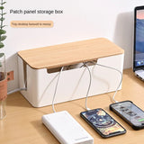 Cable Storage Box Wooden Power Line Storage Case Dustproof Charger Socket Organizer Wire Case Home Cable Winder Organizer Aimak Store