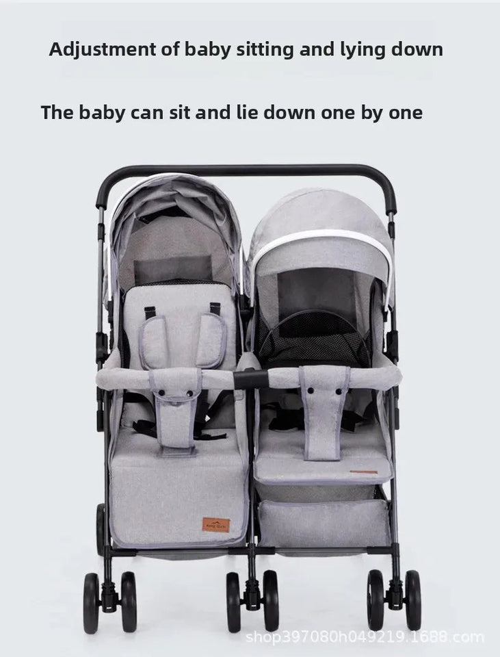 Twin Baby Stroller Can Sit and Lie Down Lightweight Stroller Two Children Outdoor Skate Baby Gods Double Seat Folding Stroller Aimak Store