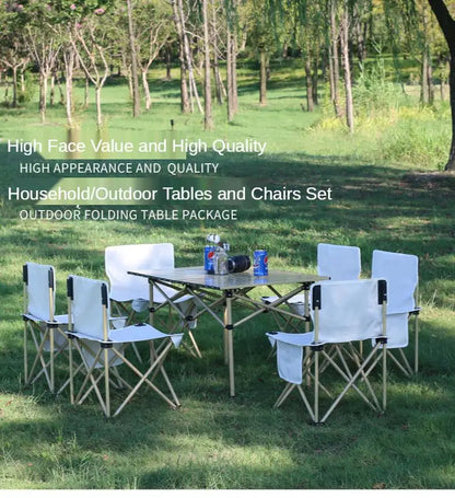 Portable Outdoor Table and Chair Set Folding Picnic Table Self-driving Camping Table Aluminum Alloy Car Egg Roll Table
