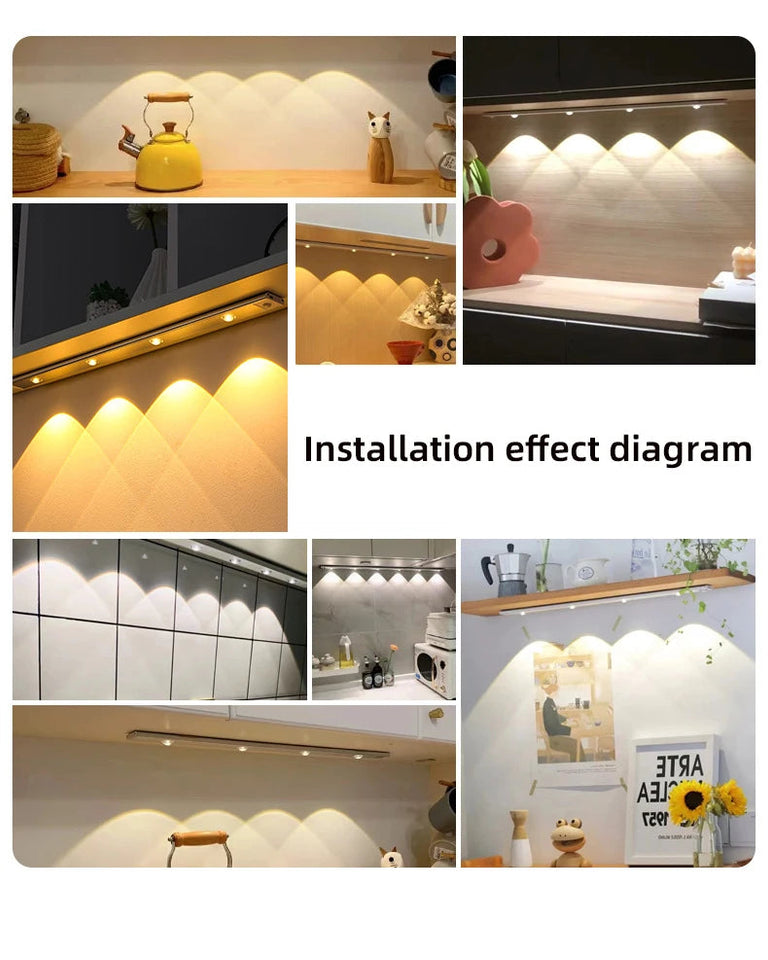 LED Motion Sensor Wireless Ultra Thin Night Light USB LED Wine cooler Light For Kitchen Cabinet Bedroom Wardrobe Indoor Lighting Aimak Store