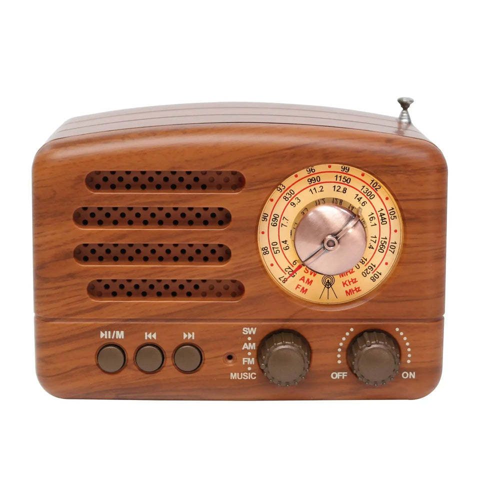 Classical Retro FM AM Radio Desktop Receiver Rechargeable Portable MP3 Radios Stereo 3W Bluetooth Speaker AUX USB Aimak Store