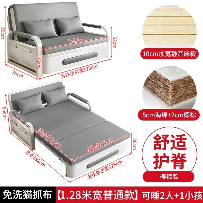 2025 New 1.2 Multi functional single double bed room sofa bed folding dual-use Internet new living room On Sale Aimak Store