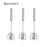 Semi Automatic Mixer Whisk Egg Beater Stainless Steel Manual Hand Mixer Self-Turning Cream Utensils Kitchen Mixer Egg Tools Aimak Store