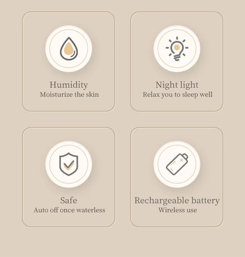 270ML Air Humidifier USB Rechargeable 800mAh Home Hydration Humidifier Colour LED Light Mist Maker Flower Humidificador Aimak Store