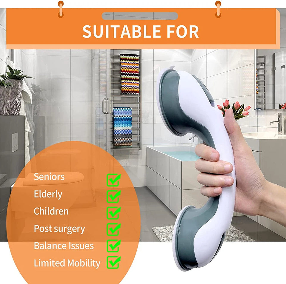 New Shower Handle Grab Bars Ultra Grip Dual Locking Safety Suction Cups Helping Handle Anti Slip Support for Toilet Bathroom Aimak Store