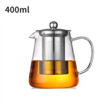 Heat Resistant Glass Teapot with Stainless Steel Tea Strainer Infuser Flower Kettle Kung Fu Teaware Set Puer Oolong Pot Aimak Store