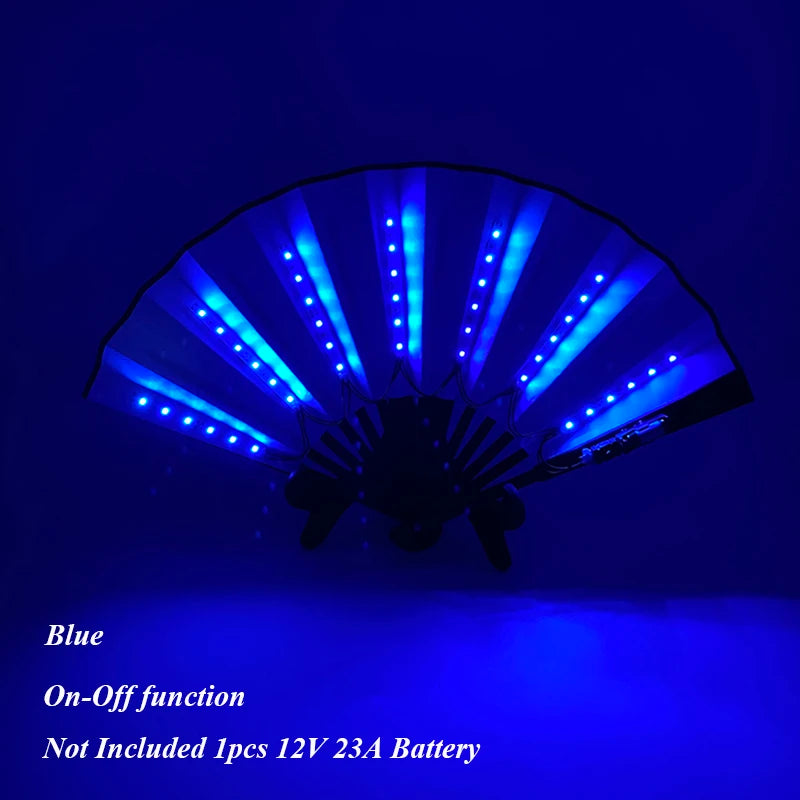 Luminous Folding LED Fan Dancing Light Fan Flashing For Night Music Show Rave Festival Accessories Glowing In The Dark Party Aimak Store