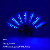 Luminous Folding LED Fan Dancing Light Fan Flashing For Night Music Show Rave Festival Accessories Glowing In The Dark Party Aimak Store