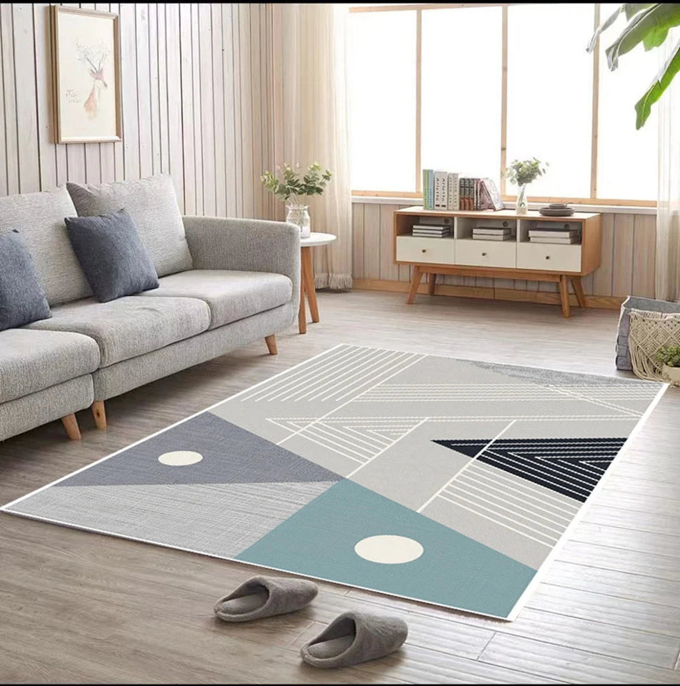 VIKAMA Nordic Patchwork Faux Wool Rug - Non-Slip, Easy Clean Living Room, Bedside, Sofa Mat for Home Decor, 50x80cm Aimak Store