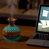 300ml USB Air Humidifier, Mini Humidifier Desktop Humidifier, Hollow Vase Shape Humidifier With Colorful Night Lights Aimak Store