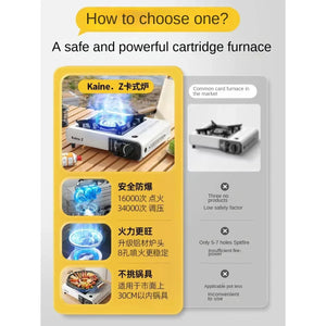 [Without Gas Cylinder]Portable Gas Powered Stove Burner Household Stainless Steel Camping Gas Stove Outdoor Butane Gas Cooktops Aimak Store