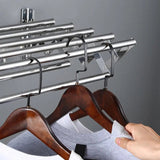 Foldable Clothes Drying Rack Wall-Mounted Clothes Towel Rack Corrosion Resistant Expandable Retractable Bathroom Laundry Rack Aimak Store