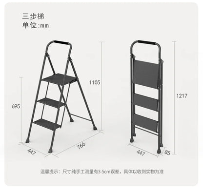 Small Household Folding Ladder Multifunctional Herringbone Ladder Compact Step Stool for Indoor Use Rack Ladder Design