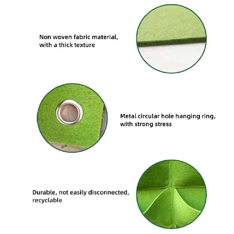 Plant growth bag， Felt Vertical Wall Planter Outdoor Herb Vegetable Hanging Garden  Plant Holder for Railing, Balcony, Fence Aimak Store