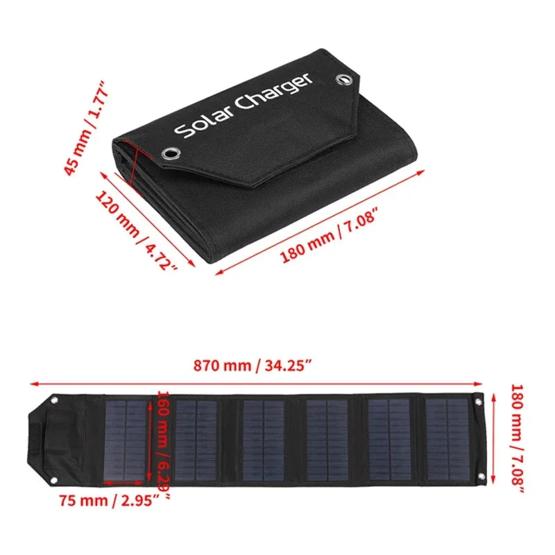 60W 80W 100W Foldable Solar Panel 5V USB Portable Folding Bag Battery Charger for Phone Outdoor Camping Waterproof Power Bank Aimak Store