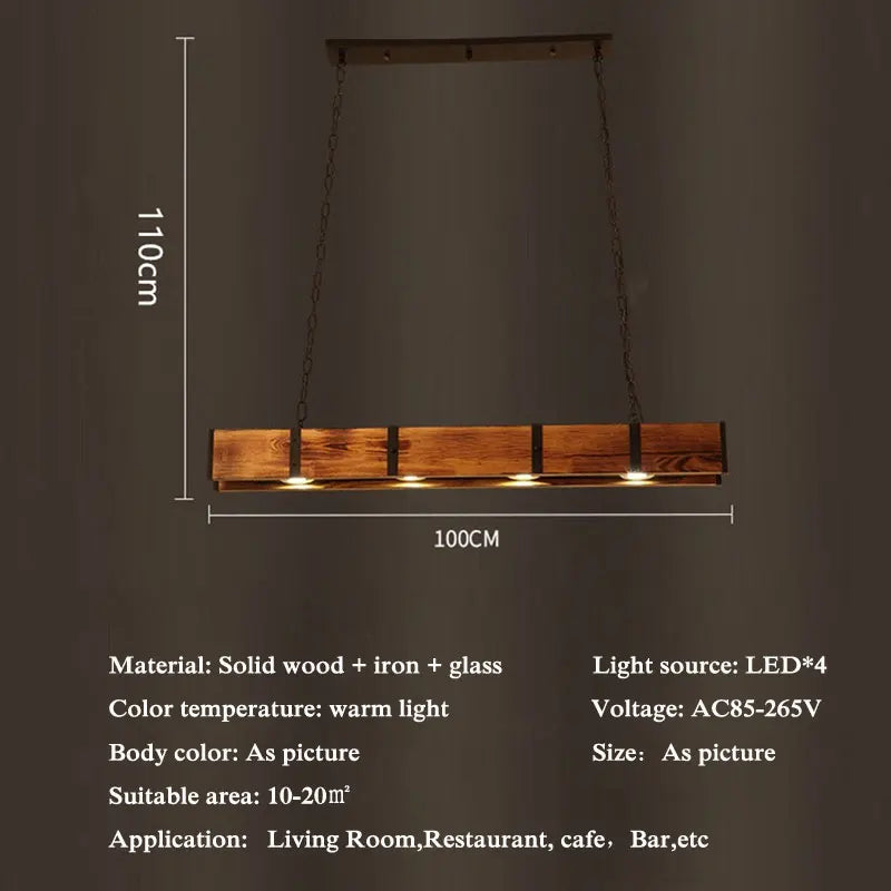 Old Style American Vintage Attic Wooden Pendent Lamp Dining Room Bar Table Clothing Store Industrial Pendant Lamp Led Lighting Aimak Store