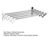 Foldable Clothes Drying Rack Wall-Mounted Clothes Towel Rack Corrosion Resistant Expandable Retractable Bathroom Laundry Rack Aimak Store