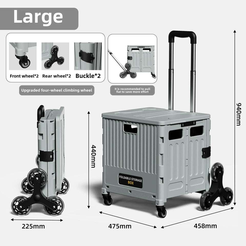 Portable and Foldable Shopping Cart,Home Multifunctional Grocery Cart, Outdoor Trolley Cart, Stall, Camping and Storage Box Aimak Store