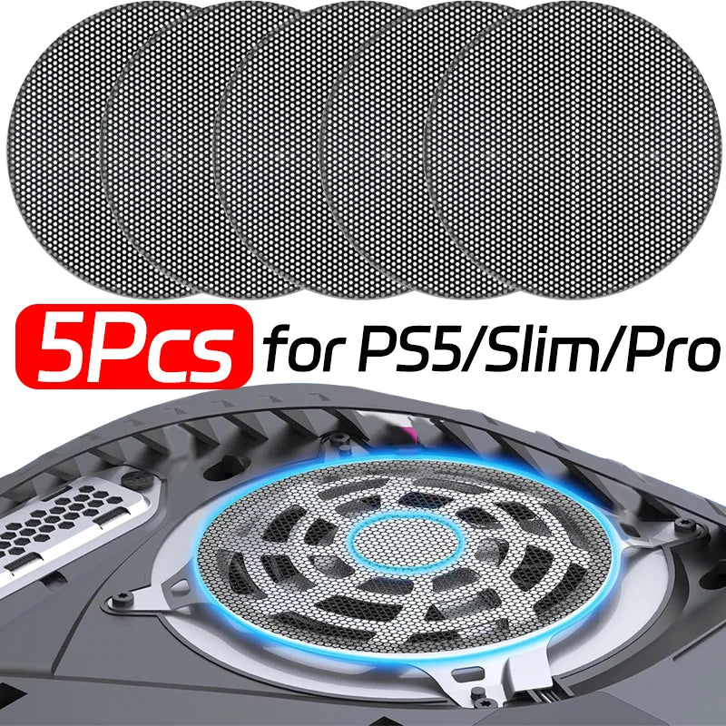1-5Pcs Dust Filter For PS5/PS5 Slim/PS5 Pro Console Fan Dustproof Mesh Net Breathable Cooling Fan Dust Cover Game Accessories Aimak Store