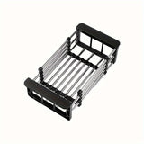 1pc Adjustable Dish Drainer Telescopic Over Sink Dish Drying Rack with  Fruit Vegetable Drain Basket Kitchen Tools and Utensils Aimak Store