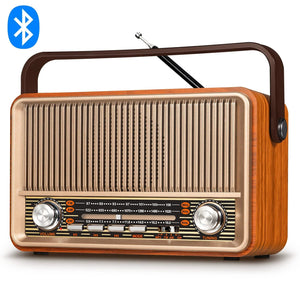 Portable Wooden Retro Bluetooth Speaker Radio FM / AM / SW  Card TF USB MP3 Music Player Aimak Store