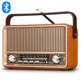 Portable Wooden Retro Bluetooth Speaker Radio FM / AM / SW  Card TF USB MP3 Music Player Aimak Store