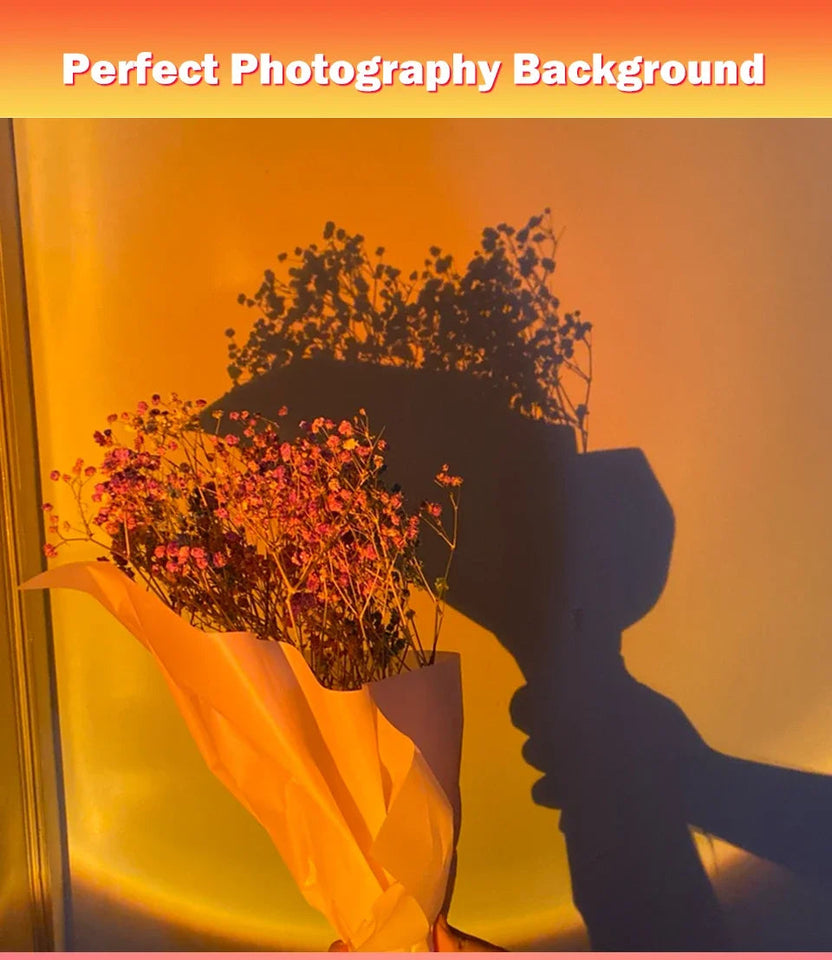 USB Sunset Light LED Rainbow Neon Night Lamp Sunset Projector Self Photography Light Wall Atmosphere Lighting For Bedroom Decor Aimak Store