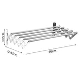 Foldable Clothes Drying Rack Wall-Mounted Clothes Towel Rack Corrosion Resistant Expandable Retractable Bathroom Laundry Rack Aimak Store