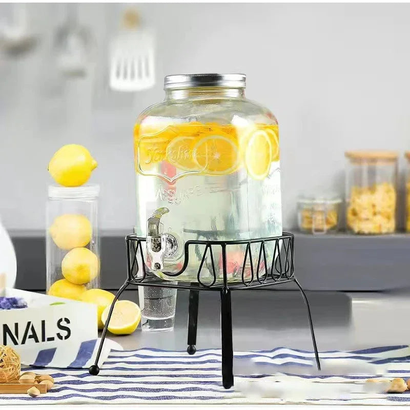 4L Large Drink Dispenser Sealed Drink Lemonade Dispenser Jar With Faucet Cocktail Wine Drinker Parties Juice Can Container Aimak Store