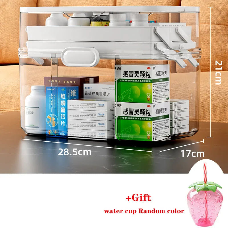 Household Medicine Box Large-capacity Medicine Multi-layer Sorting Storage Box Portable Storage Box for Groceries Aimak Store