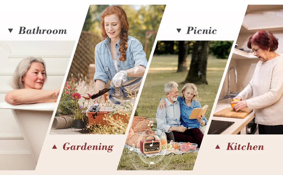 Classical Retro Radio FM/AM/SW Radio Receiver Bluetooth Speaker MP3 Music Player USB/TF Card/AUX Rechargeable 1800mAh battery Aimak Store