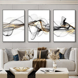 3 Nordic Luxury Ribbon Abstract Wall Art Landscape Modern Poster Print Picture Living Room Home Decorative Painting Aimak Store